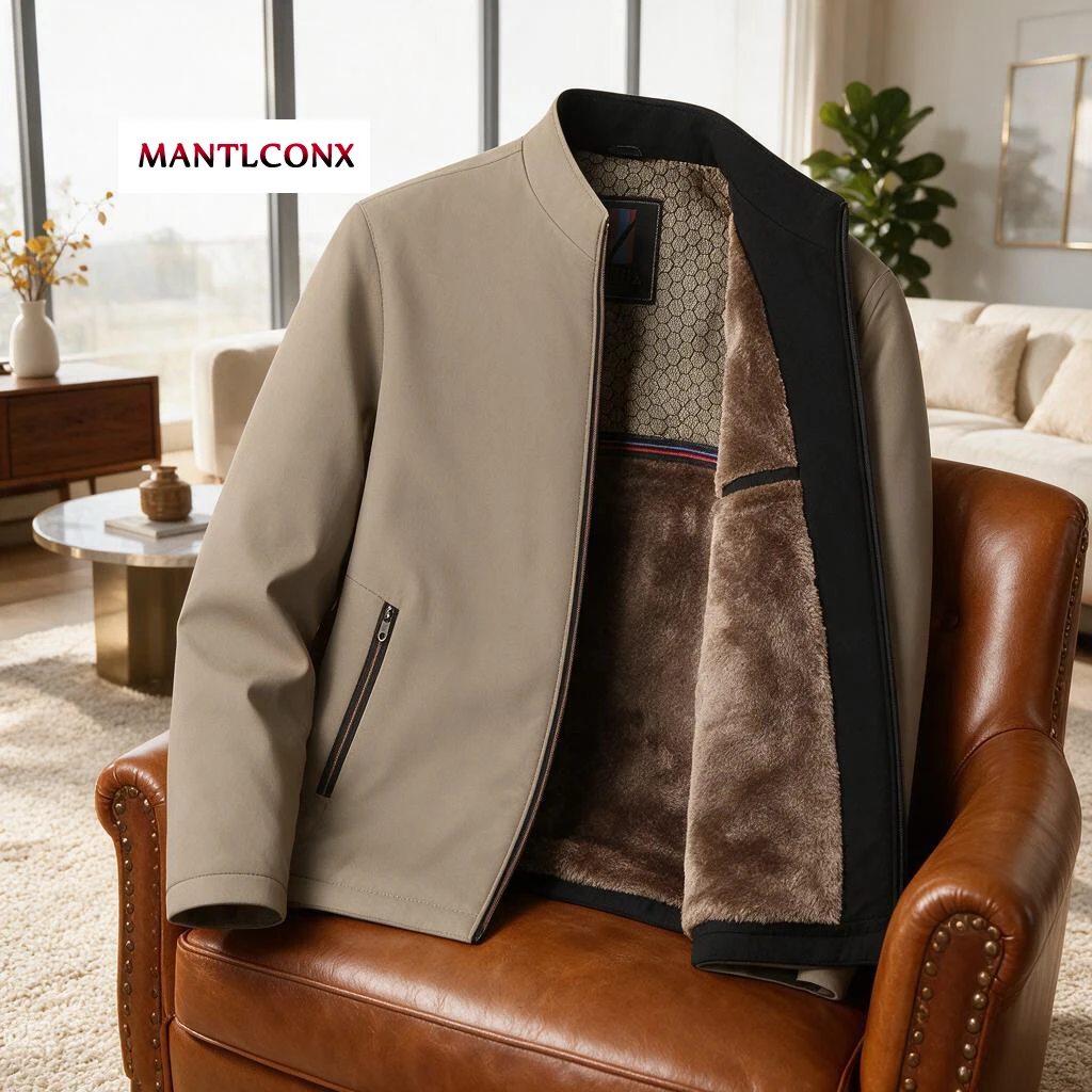 Luxuriöse Warme Winddichte Herrenjacke Winter Neue Mode Komfortable Herren-Winterjacke Verdickter Outdoor-Mantel mit Fleece-Futter – Detail 7