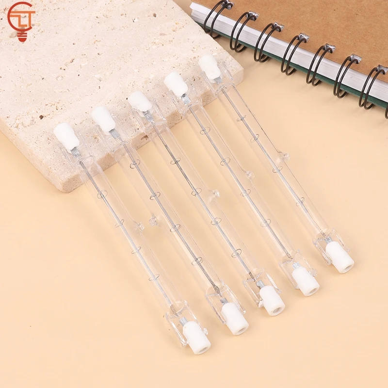 5pcs Glass Tube Halogen Light Bulb 220-240V 500W 500 Watt 118mm R7s Halogen Blub Household Decor Lighting Bulb