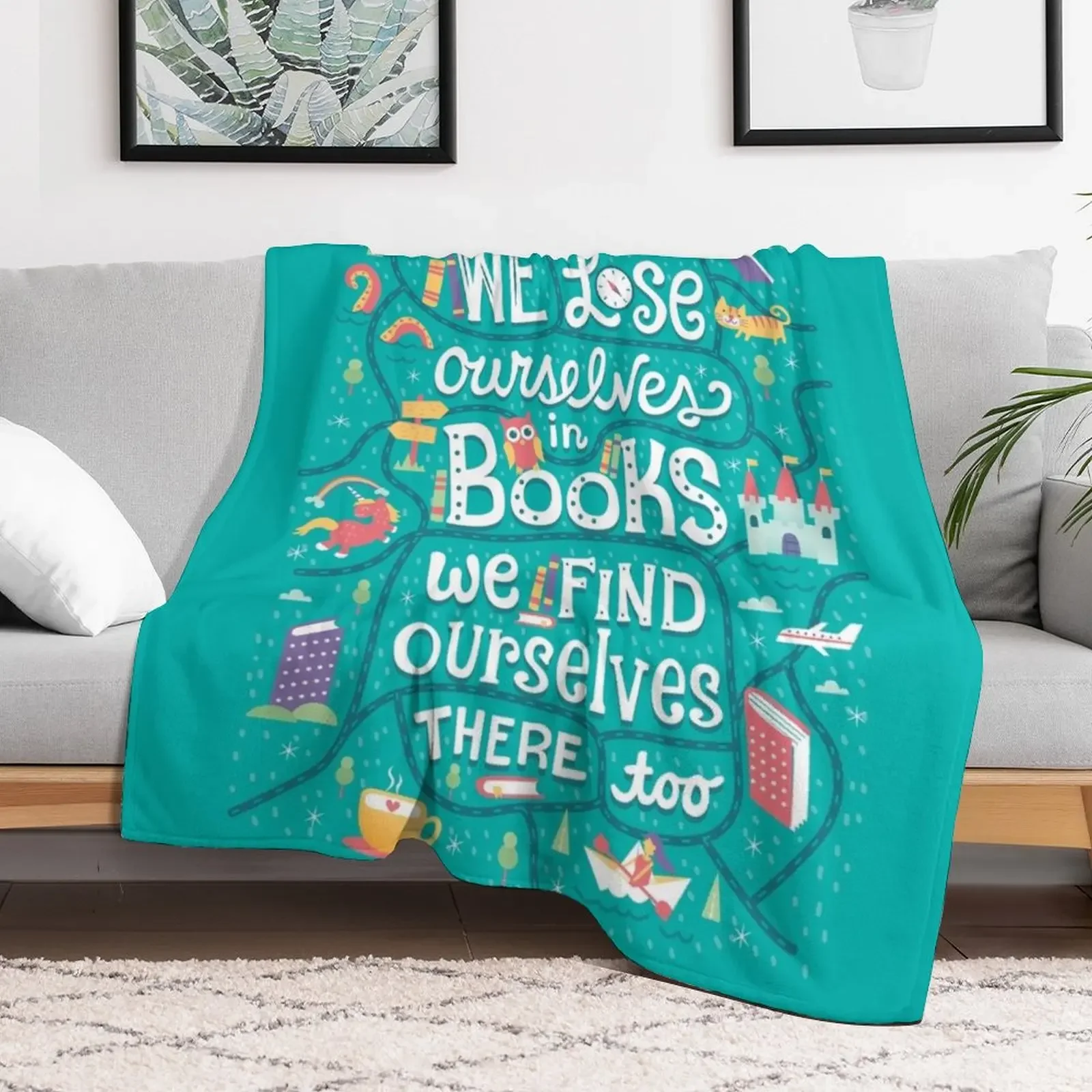 Lose ourselves in books Throw Blanket anime bed plaid Blankets