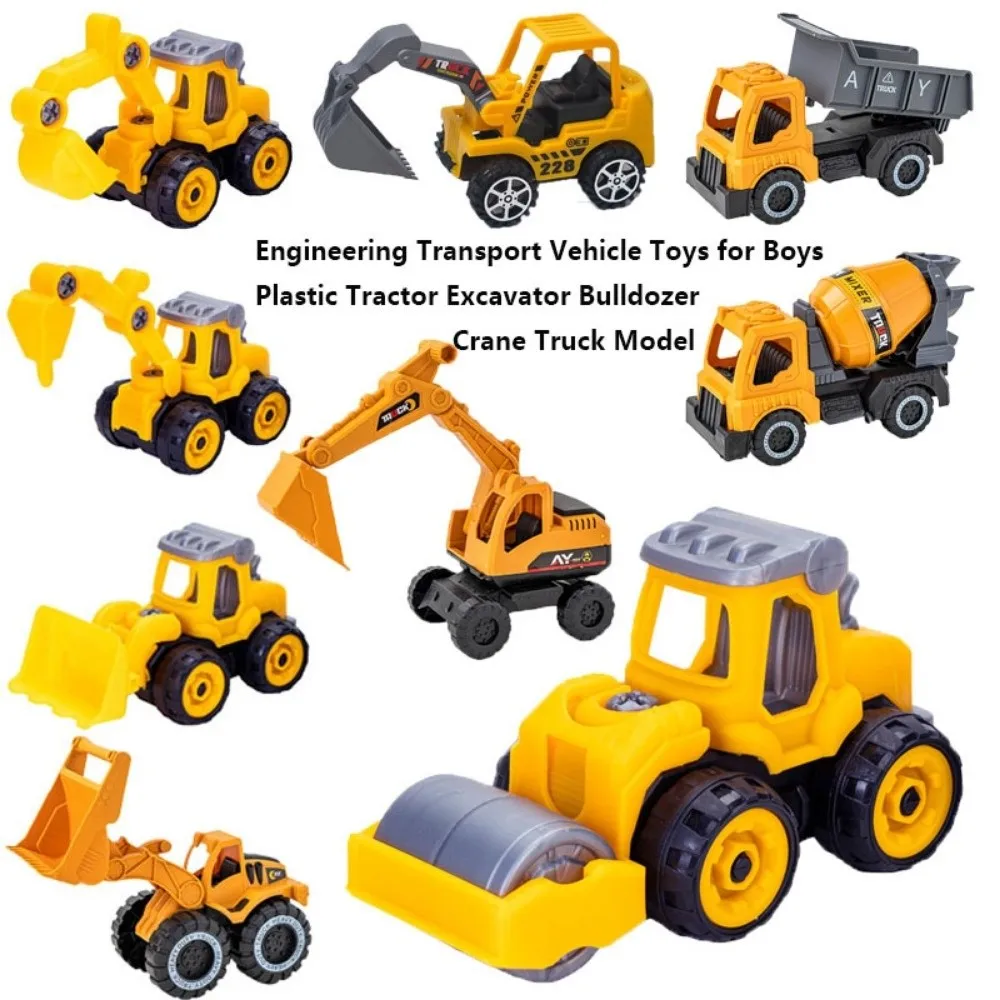 Plastic Engineering Transport Vehicle 10 Styles Children Collection Gifts Tractor Excavator Bulldozer Drop Resistant