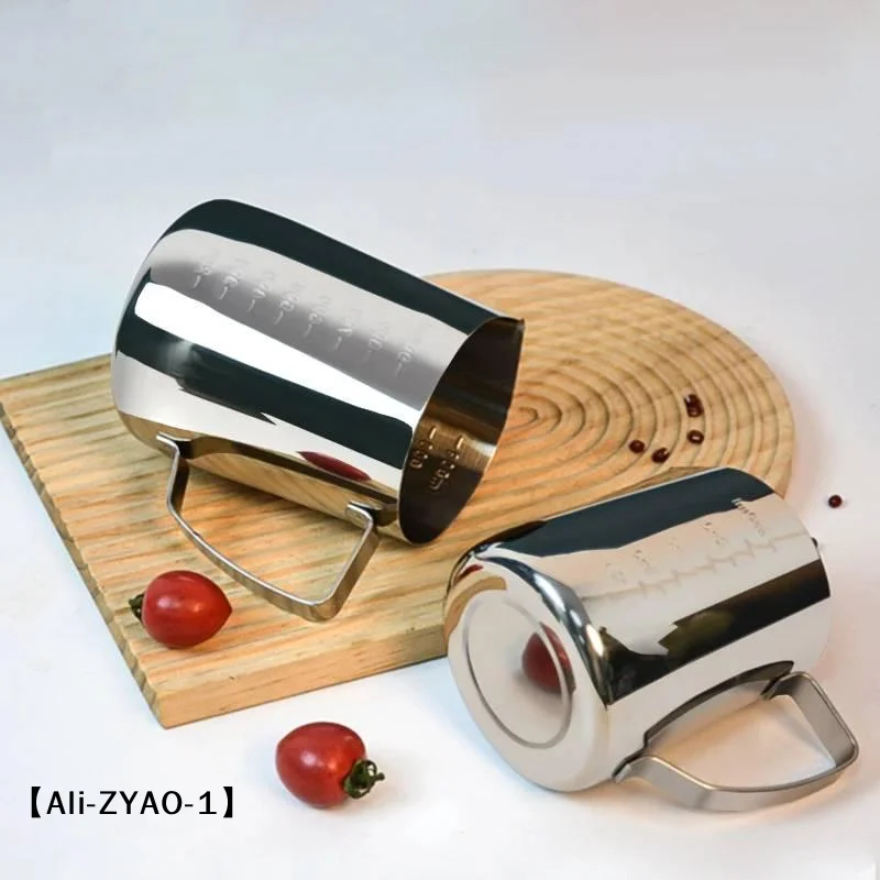 【O】Stainless Steel Milk Frothing Pitcher With Internal Scale And Ergonomic Handle Perfect For Home Coffee Latte Art Making