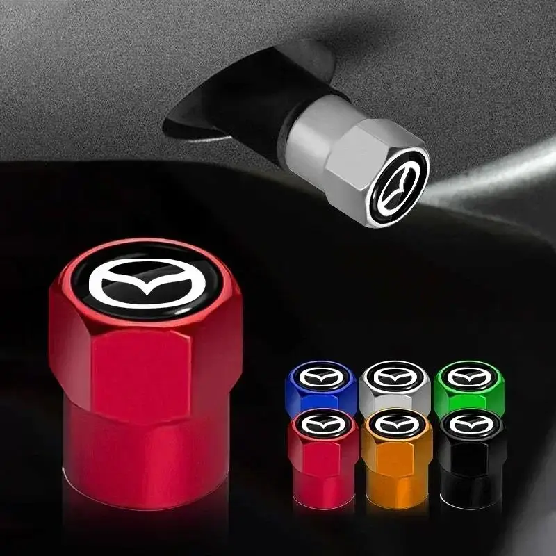 4 Uds vástago de válvula de neumático de coche tapa antipolvo accesorios de boquilla de válvula de neumático para Mazda 3 6 CX5 2 CX3 CX9 MX5 RX8 Axela Demio Atenza MS BM