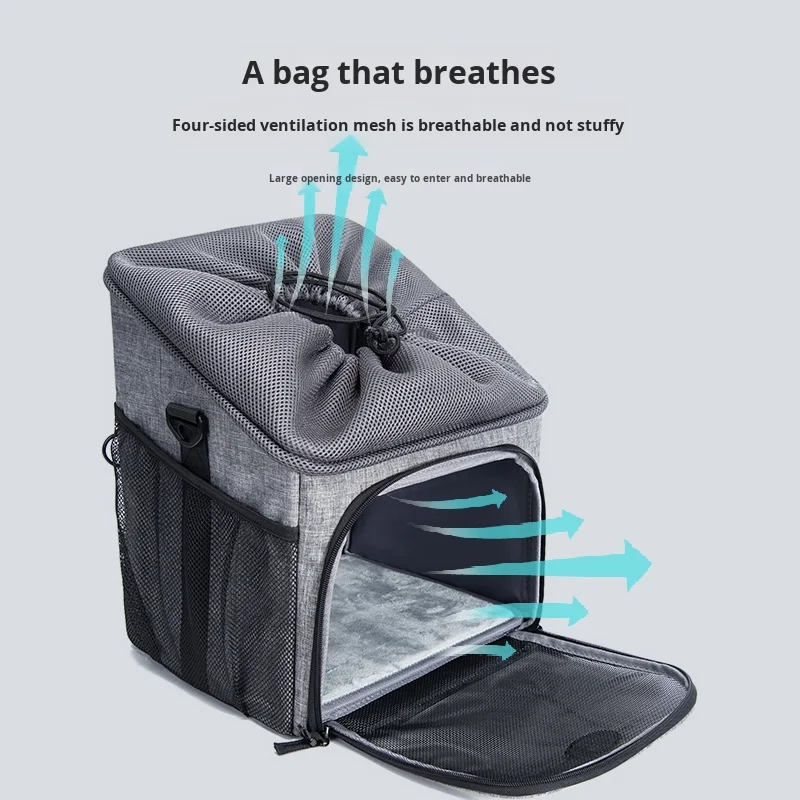 

Outdoor Pet Bike Backpack Large Capacity Breathable Carrier with Solid Pattern