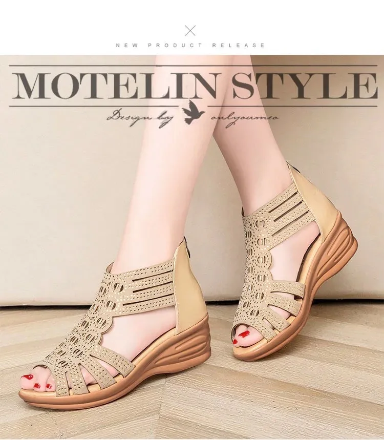 

Open Toe Shoes Sandals Women Summer Casual Peep Toe Sandal Thick Bottom Wedge Shoes Sexy Elegant High Heel Sandals Plus Size 40