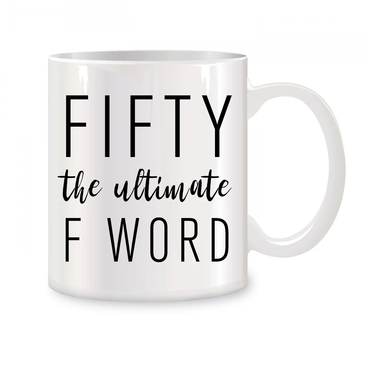 Mug Fifty The Ultimate F Word - 50th Birthday Gifts for Women and Men - Funny Birthday Christmas Gifts Novelty Coffee Mugs 11 oz