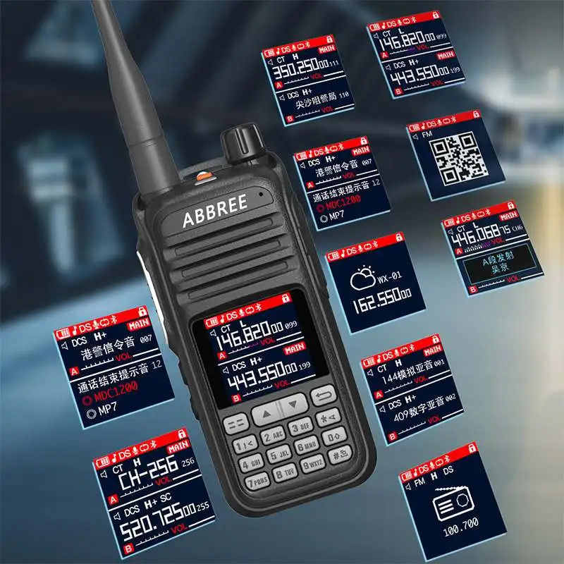 ABBREE AR-730 EU Plug Walkie Talkie двухсторонняя радиостанция, беспроводной комплект, приемник дальнего радиуса действия с HD дисплеем