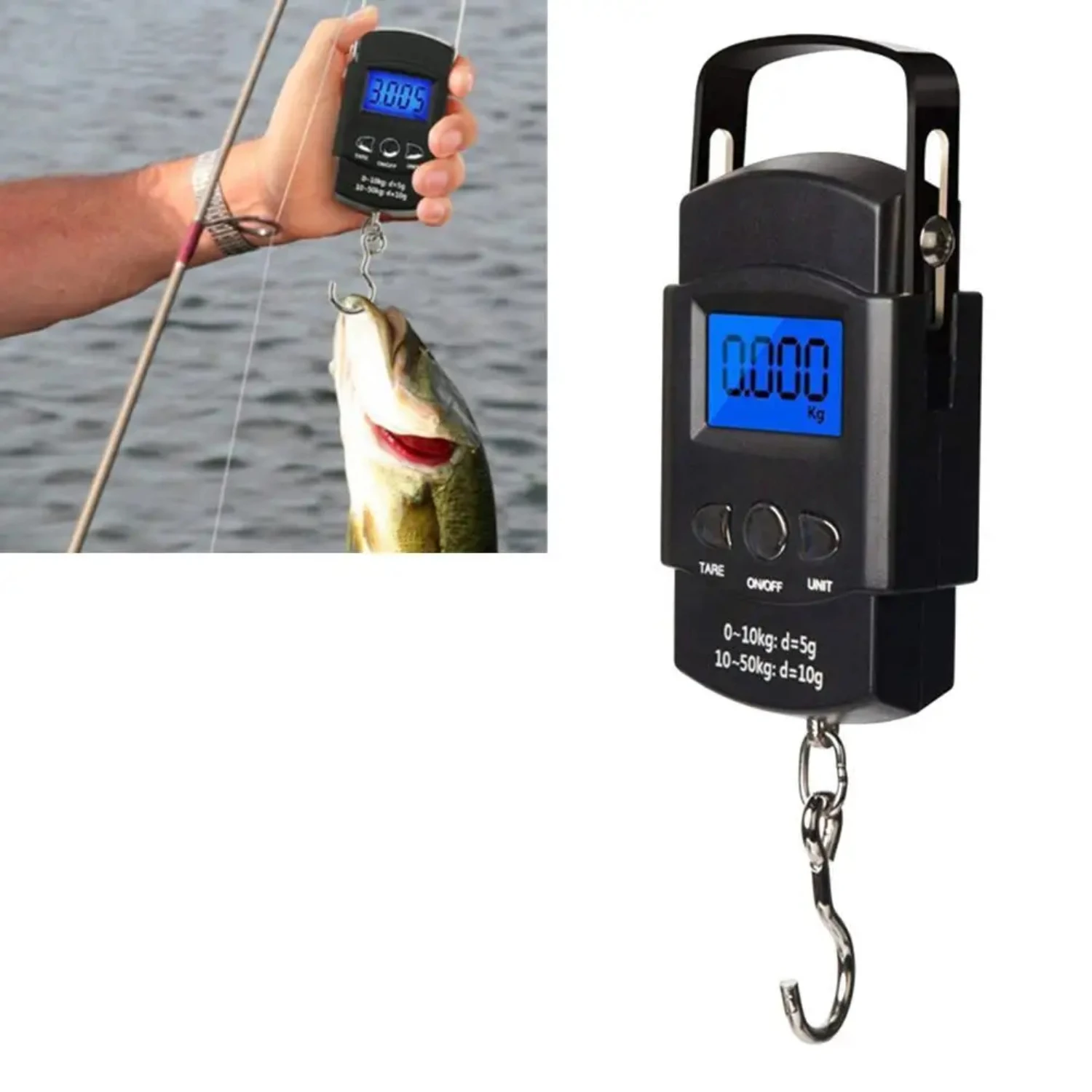 50kg Pocket Scale Weighing Electronic Balance Digital Fish Hook Hanging Fishing Measuring Tape Ruler Mini Luggage  Fishing