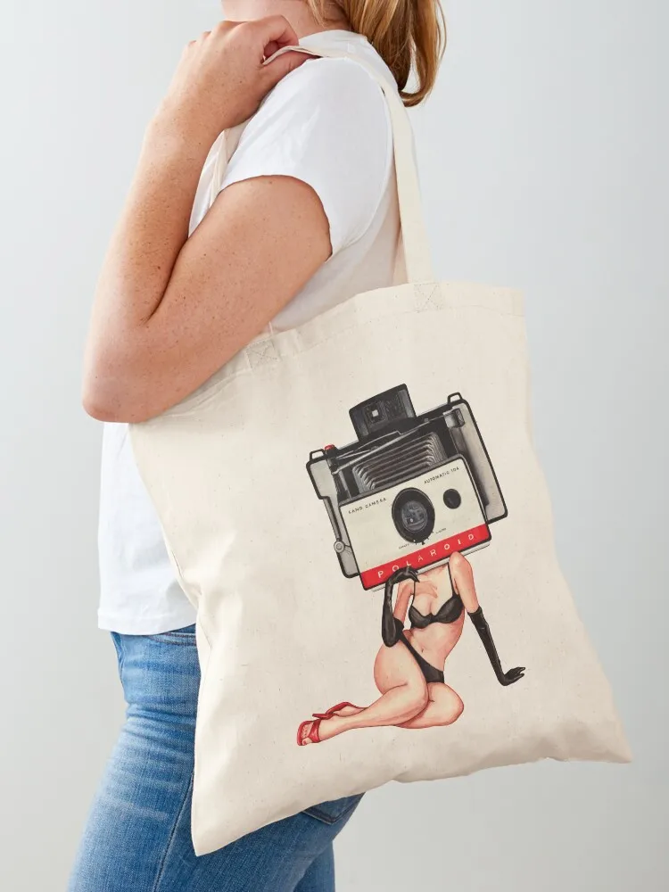 

Camera Pin-Up Tote Bag Shopper bag Canvas shoulder bag cloth woman ecological bags
