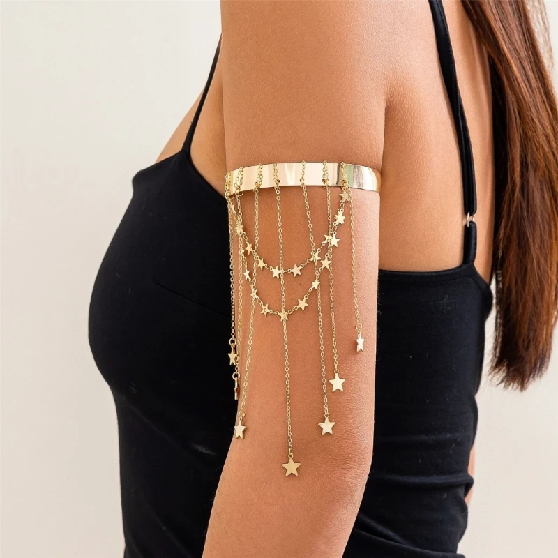 Long Fringes Upper Arm Band Shinning Arm Cuff Beach Getaways Bohemian Swimsuit Arm Jewelry for Woman Dancing Dropshipping