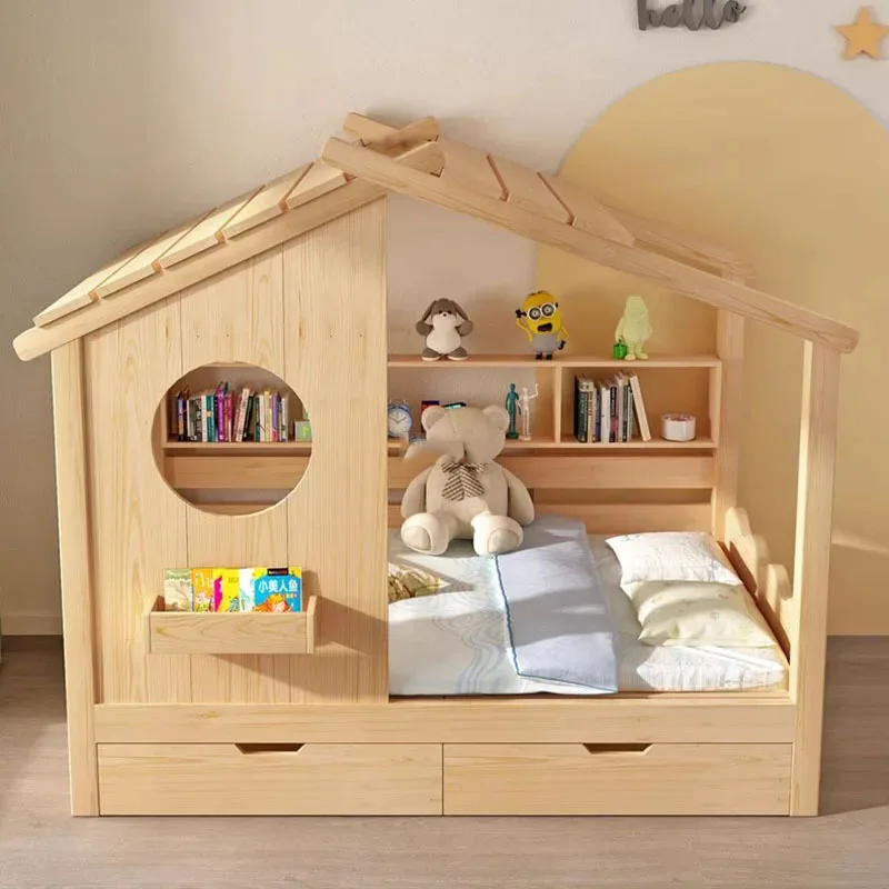 Chinese Solid Wood Children Bed Designer Shaped Organizer Guardrail Student Bed Single Confortable muebles Super hotel furniture