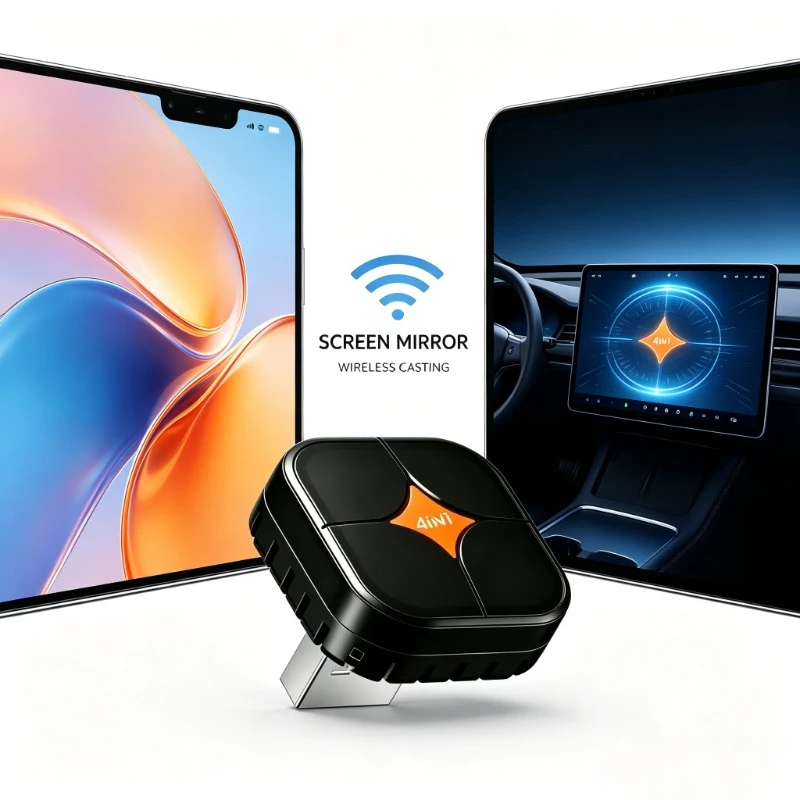 1. Plug‑Play In‑Car Screen Sync Box, 5G WiFi BT5.0 Adapter Enables Multi‑Protocol Wireless Cast Function