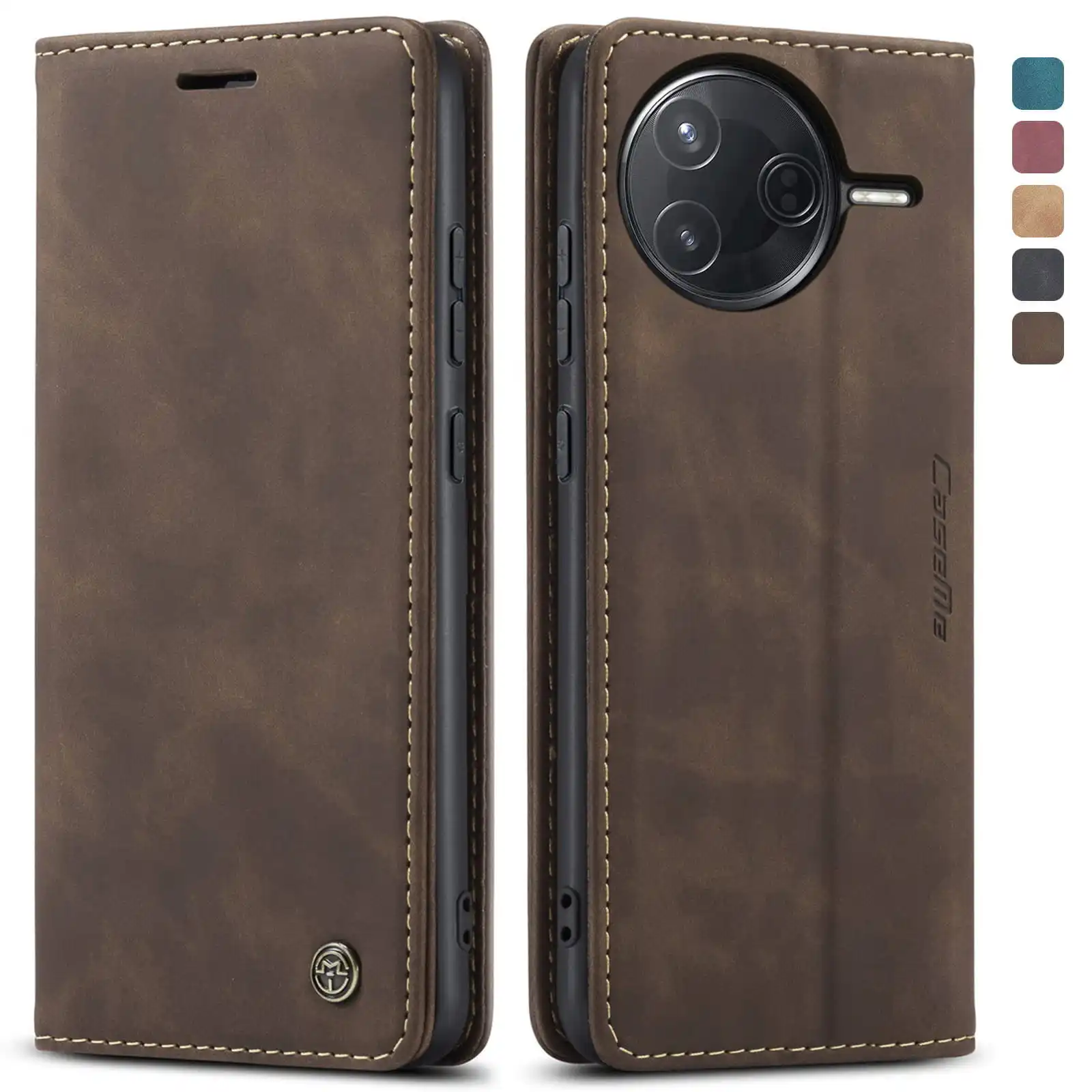 Luxuriöse Retro-Hülle für Xiaomi Poco F7 Pro, mehrere Kartenfächer, Standfunktion, Handyhülle für Poco F7 Ultra, Leder-Geldbörse