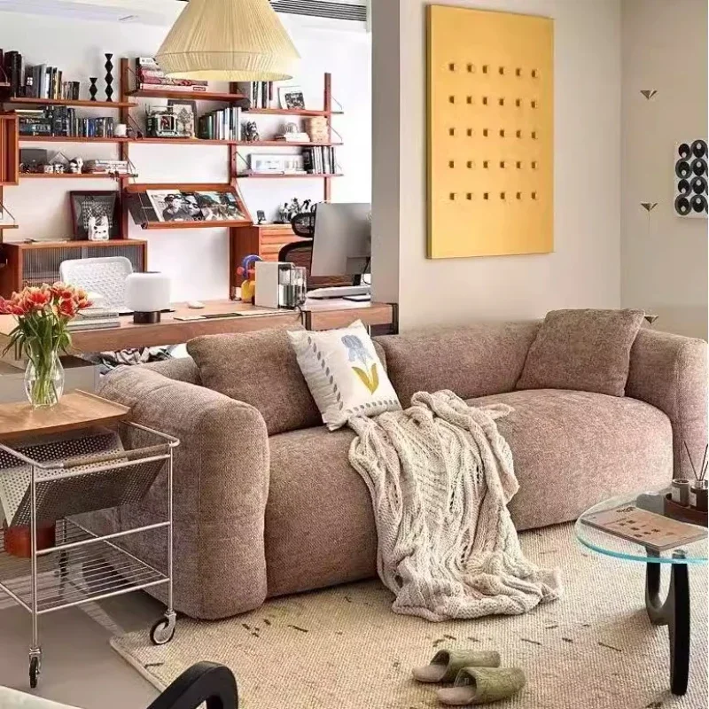 

Cream Modern Living Room Sofas Nordic Vintage Relaxing Ergonomics Living Room Sofas Loveseat Floor Divano Postmodern Furniture
