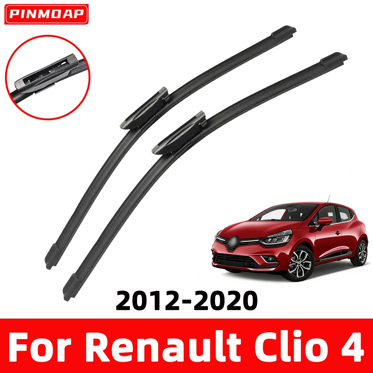 

PINMOAP Car Windshield Wiper Blades Are Suitable For Renault Clio 4 2012-2020 Natural Rubber Strip Accessories Wiper Blades