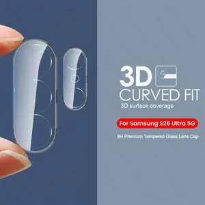 Bilashmart S26Ultra Clear 3D Camera Glass Samsung Galaxy S26 Ultra 5G 9H Curved Lens Film SamsungS26 Samung Sumsung S 26 Plus S26+
