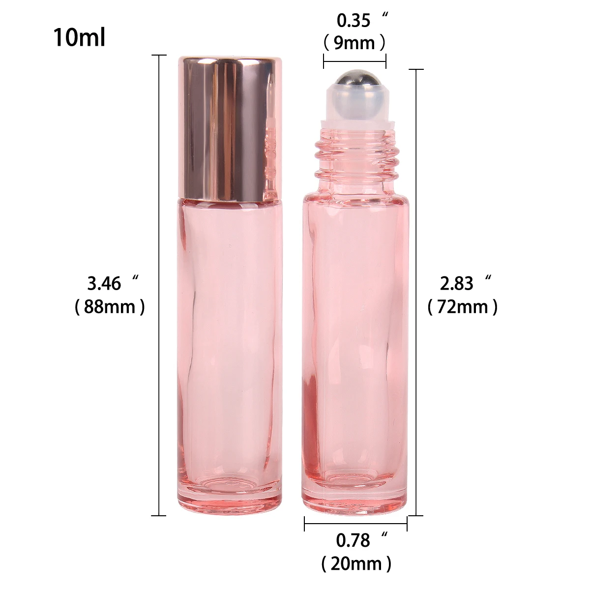 1 Piece 5ml/10ml Pink/Matte Rose/Transparent Glass Roll on Bottle with Stainless Steel Roller Ball for Perfume Essential Oil