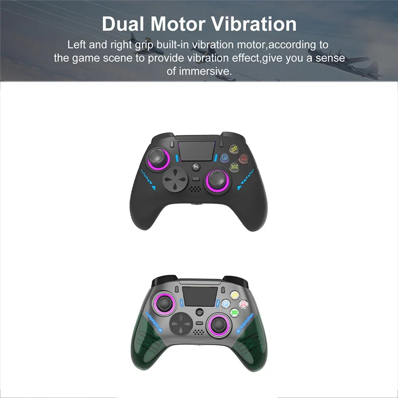 ABSQ-para controlador P5 RGB para consola PS5/4/PC, mando con cable con vibración duales Turbo, sin retraso, conexión instantánea, control A