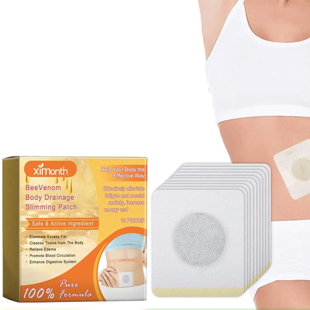 Perda de peso Belly Slimming Patch, Abdominal Navel Sticker, Fast Burning Fat, umidade-remoção do mal, melhorar o estômago, 10pcs