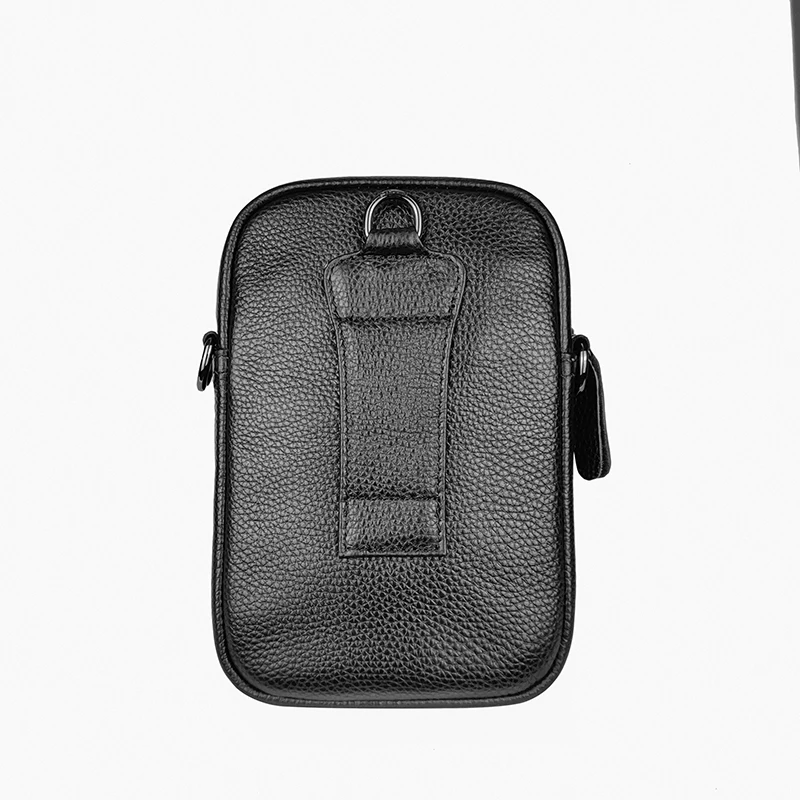 Torba na ramię z prawdziwej skóry dla kobiet i mężczyzn, torba crossbody, mała torba, mini torba na telefon, torba biodrowa, idealna do codziennych dojazdów do pracy, podróży rekreacyjnych, na prezenty świąteczne. — zdjęcie 3