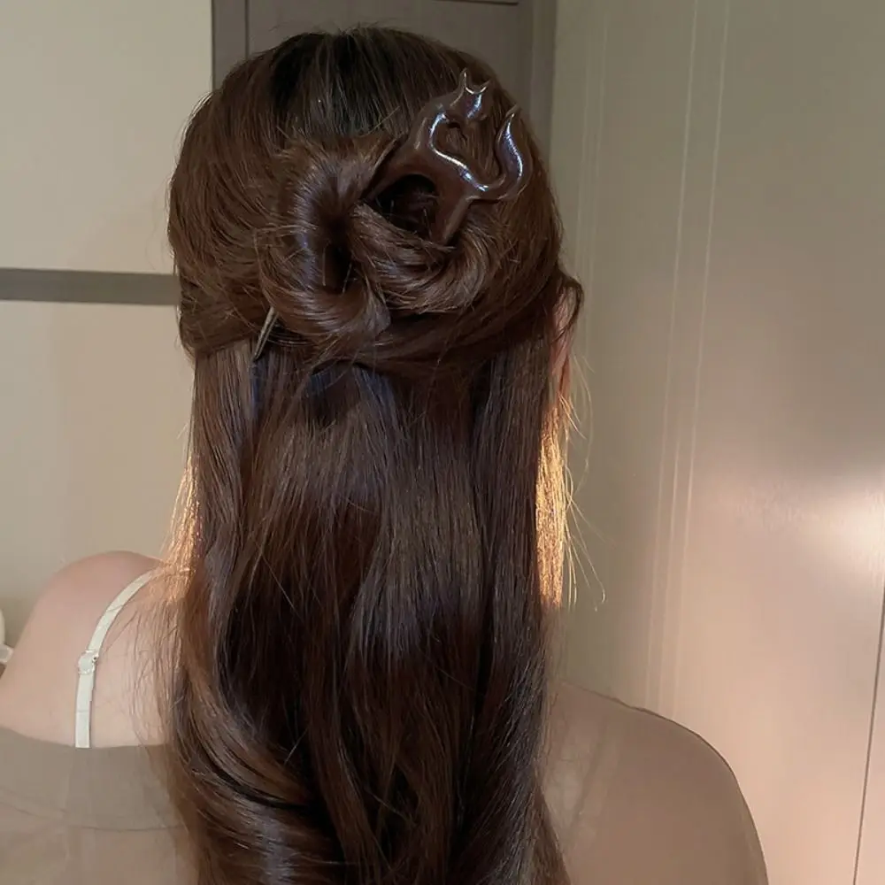 

Classical Wood Wooden Hair Stick Cat Rabbit Chinese Style Hairpin Hair Sticks for Long Hair Deer Hair Chopstick Cheongsam