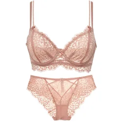 2024 New Thin Lined Plus Size Lace Bra and Panties Set Underwear Women Push Up Lingerie A B C D Cup 85C 85D