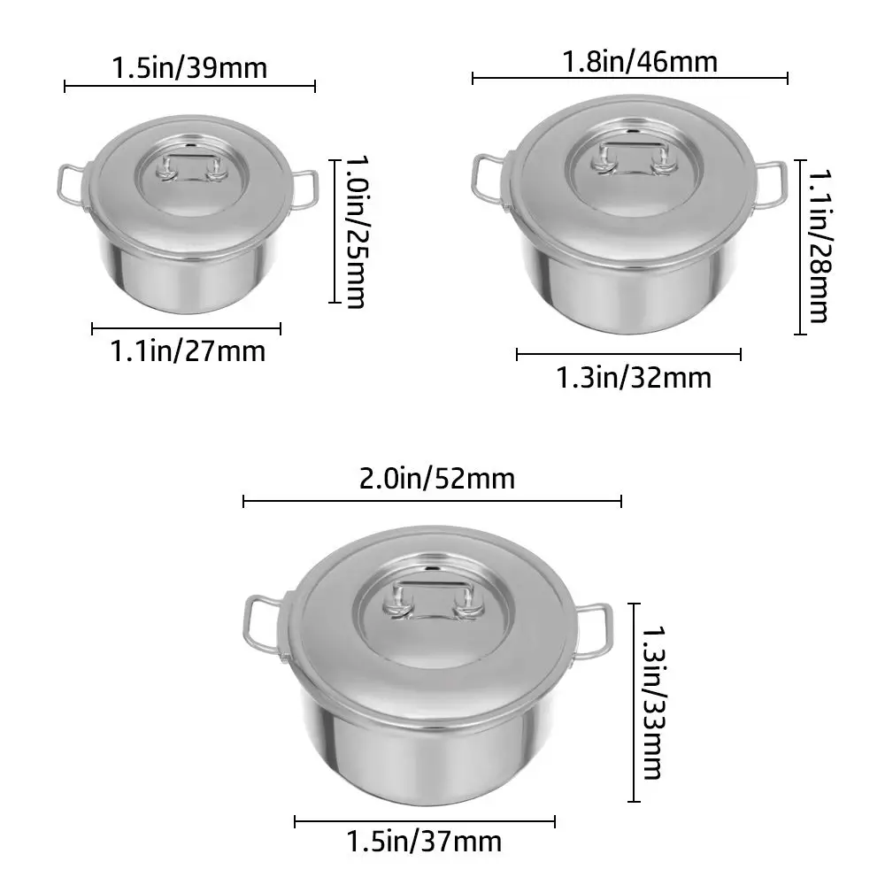 Миниатюрная суповая кастрюля в масштабе 1/12 с крышкой, аксессуары для кукольного домика, игровой домик, мини кухонная посуда, кухонные игрушки, кукольная посуда