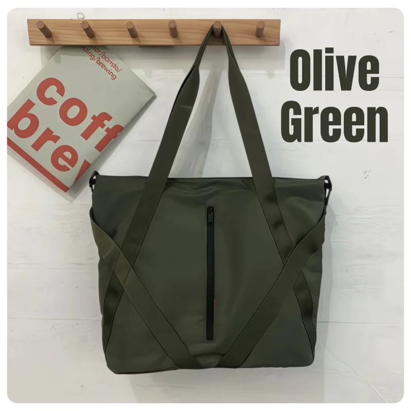 Modische und trendige Aufbewahrungstasche mit großem Fassungsvermögen im Instagram-Stil, unisex, geeignet für Studenten, aus wasserabweisendem Nylonmaterial, erhältlich in Schwarz und Dunkelgrün, kann als Handtasche, Umhängetasche, Schultertasche, Reisetasche oder Tragetasche verwendet werden. – Detail 12
