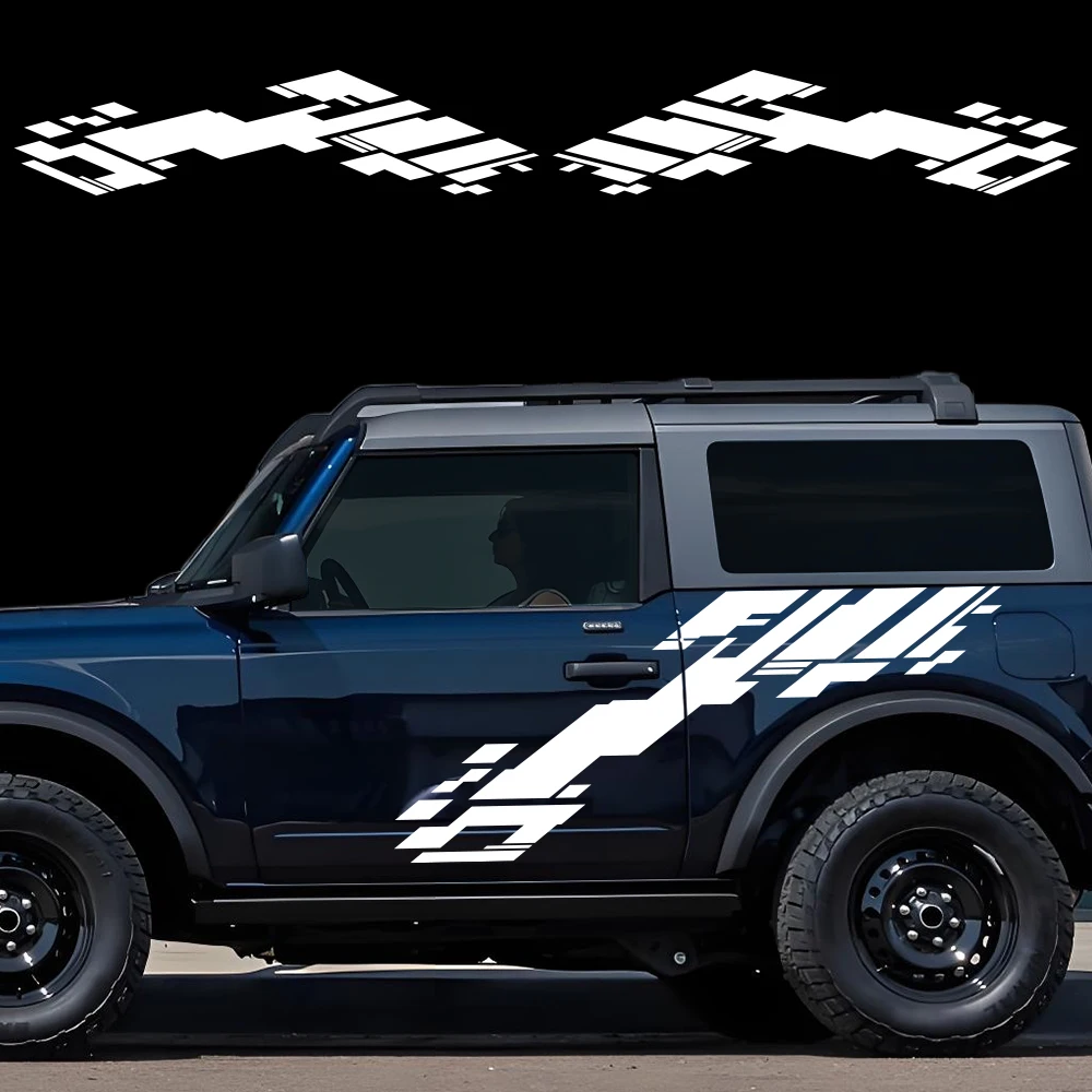 Abstract Geometric Car Body Side Graphics Sticker SUV Offroad Door Vinyl Decal Auto Tuning Decoration Sticker For Ford Bronco