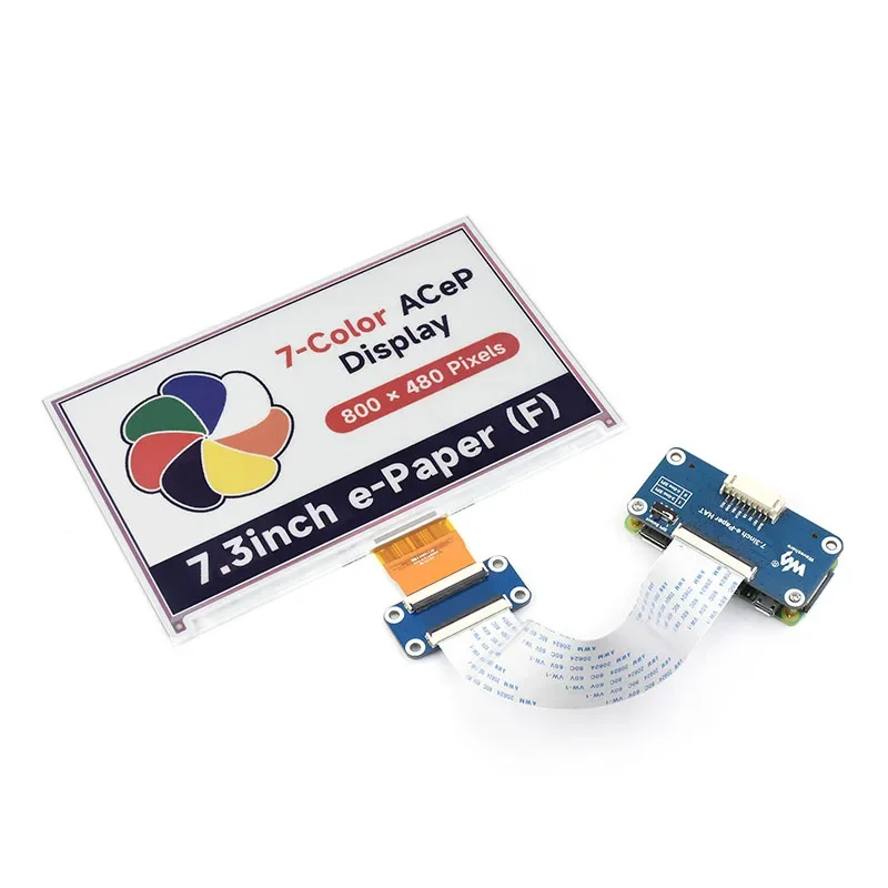 7.3inch ACeP 7-Color E-Paper E-Ink Display Module 800×480 Pixels SPI Communication 7.3inch e-Paper HAT (F)