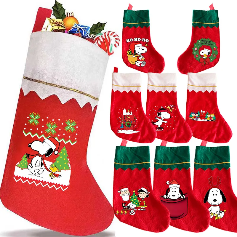 

Snoopy Christmas Socks Cute Cartoon Anime Patterns Christmas Socks Home Decoration Gifts Candy Bags Children's Christmas Gifts