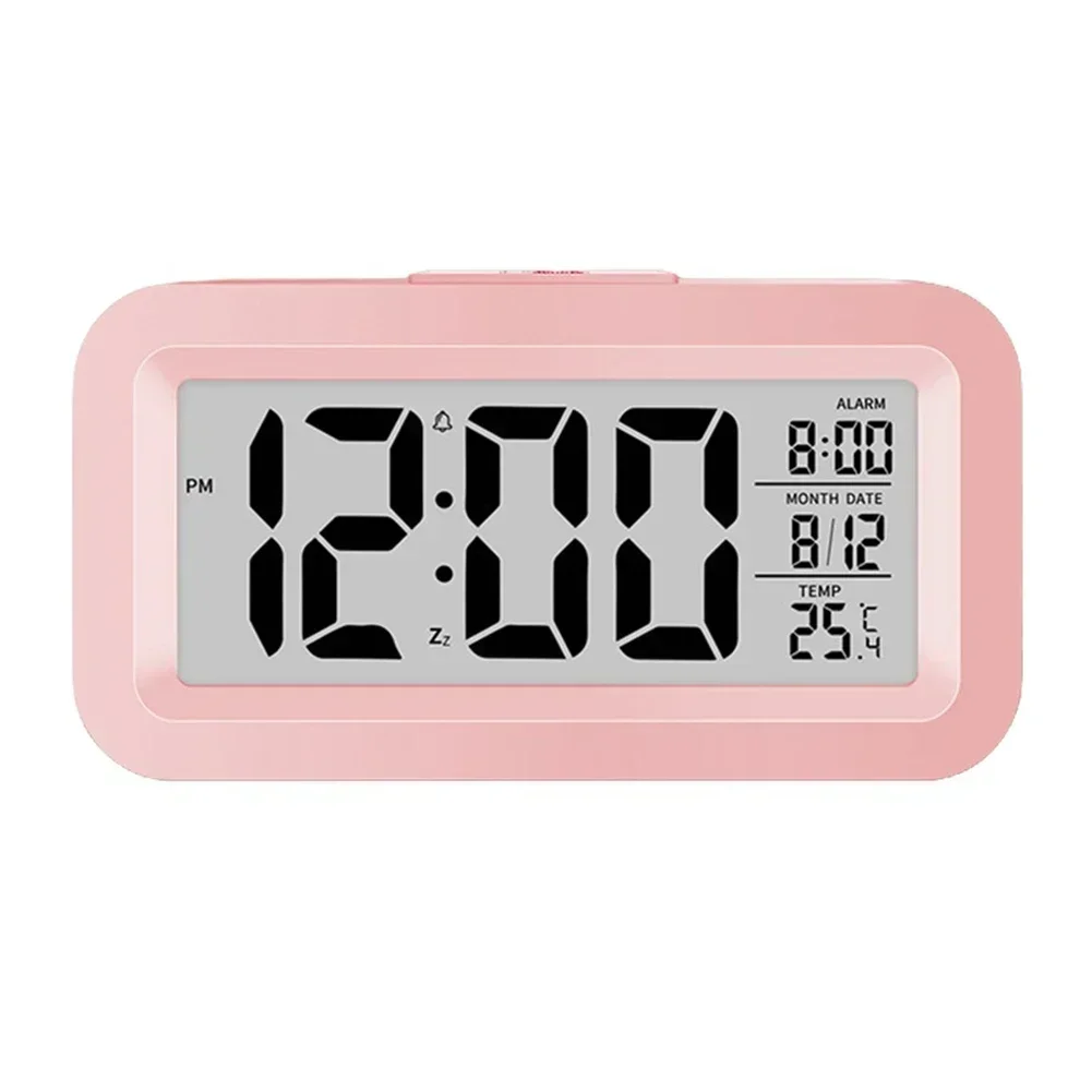 Alarm Clock Calendar Thermometer Calendar Thermometer Digital LCD Alarm Clock Gradual Alarm Sound Green Large Screen Display Mm