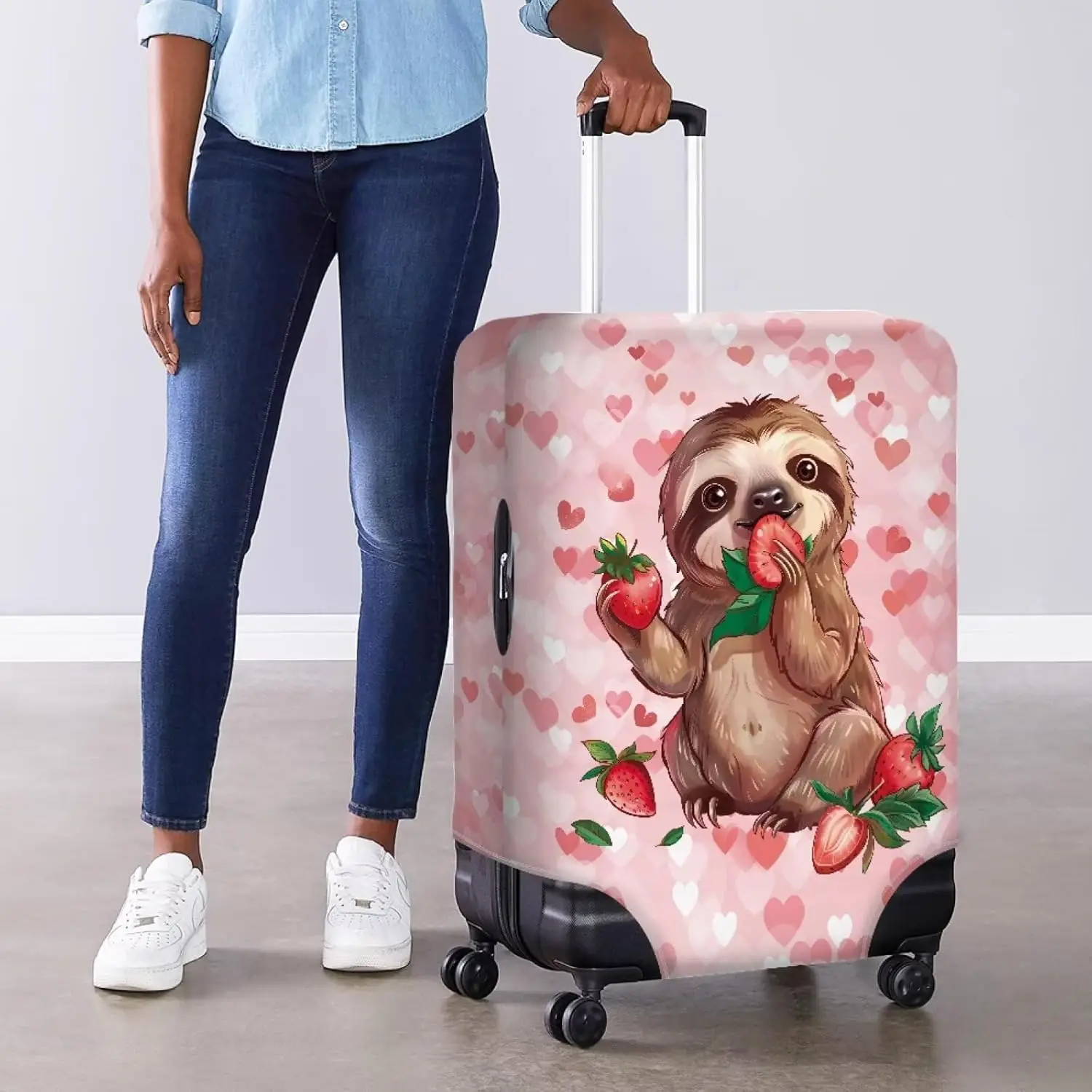 

Чехлы для багажа с милым пингвином для путешествий, детский чемодан для девочек, чехол для чемодана с фиолетовым принтом пингвина