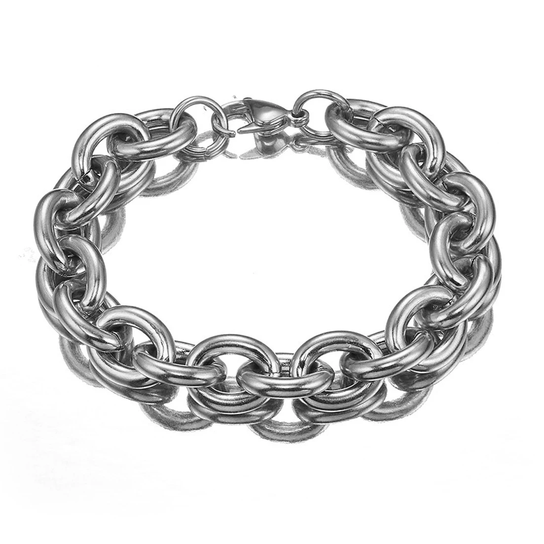 23cm*15mm 69.5g New Stainless Steel Silver color  Chains Bracelet Bangle For Men/ Boy, Lowest Price Best Quality