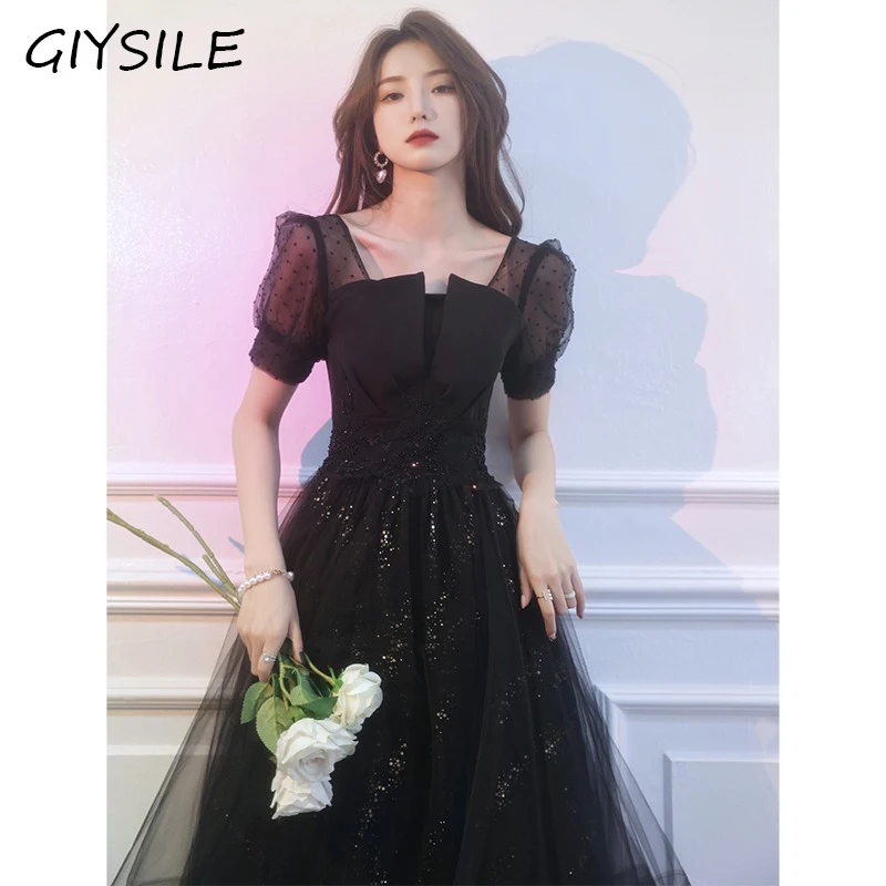 GIYSILE Black Evening Dresses Temperament Light Luxury Birthday Wedding Party Dresses for Women Formal Dress Vestidos De Fiesta