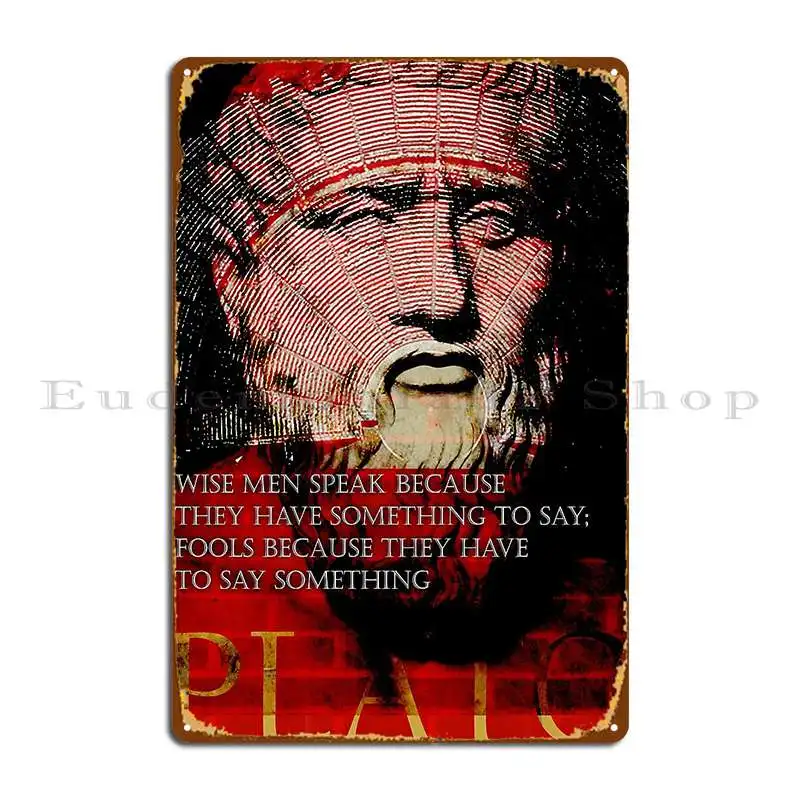 Plato Philosophical Motivational Quote On Wisdom Metal Sign Party Plaques Personalized Bar Wall Decor Tin Sign Poster