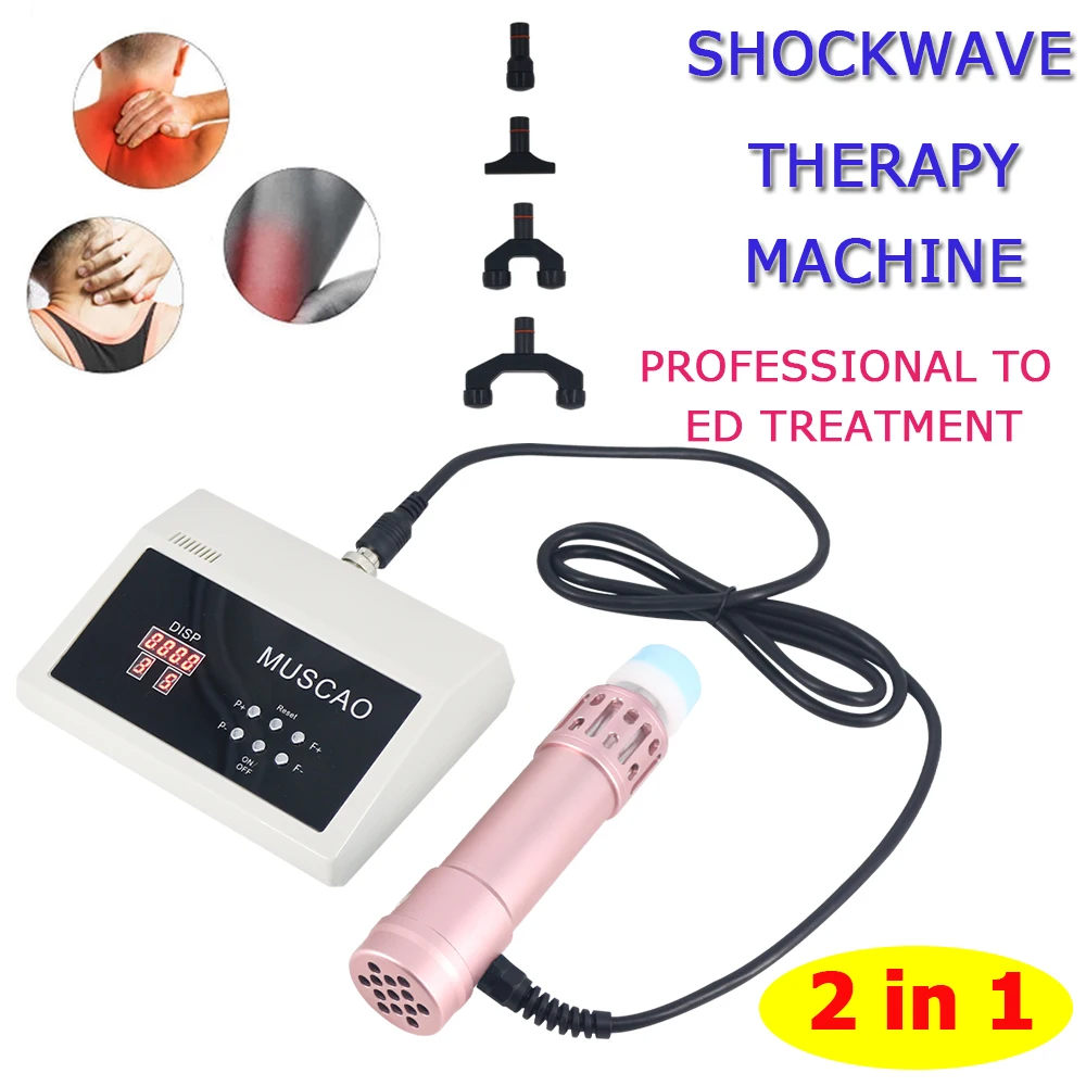 

NEW Shock Wave Chiropractic Gun 2 in 1 ED Massager Shockwave Therapy Machine Trochanteric Tendonitis Pain Relief Massage Tool