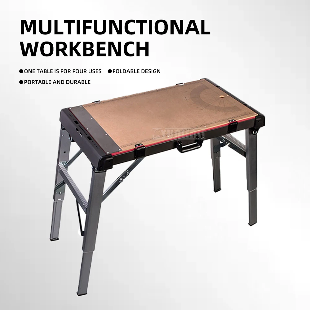 Woodworking Workbench, Folding Workbench, Portable Mobile Tool Bench, Multifunctional Aluminum Alloy Table, Stool