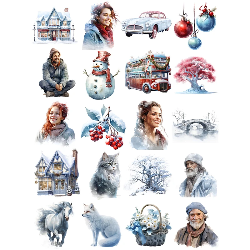 20Pcs/Pack Snow Country Christmas Sticker DIY Craft Scrapbooking Album Junk Journal Decorative Stickers