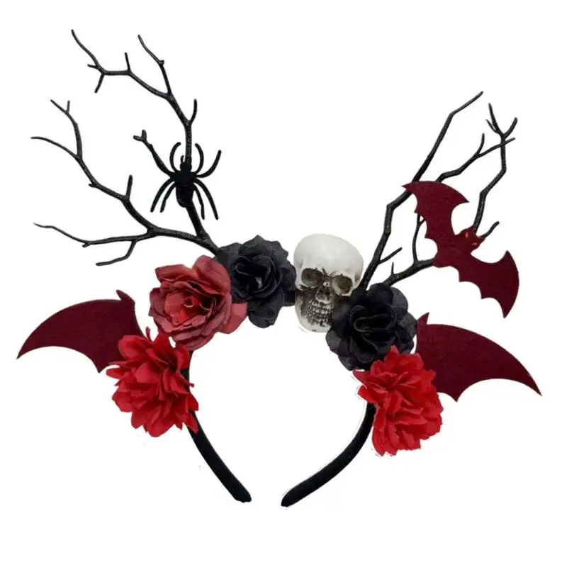 A52E Elegantes Halloween-Haarschmuck-Design mit detaillierten Zweigen und falschen Blumen – Detail 4