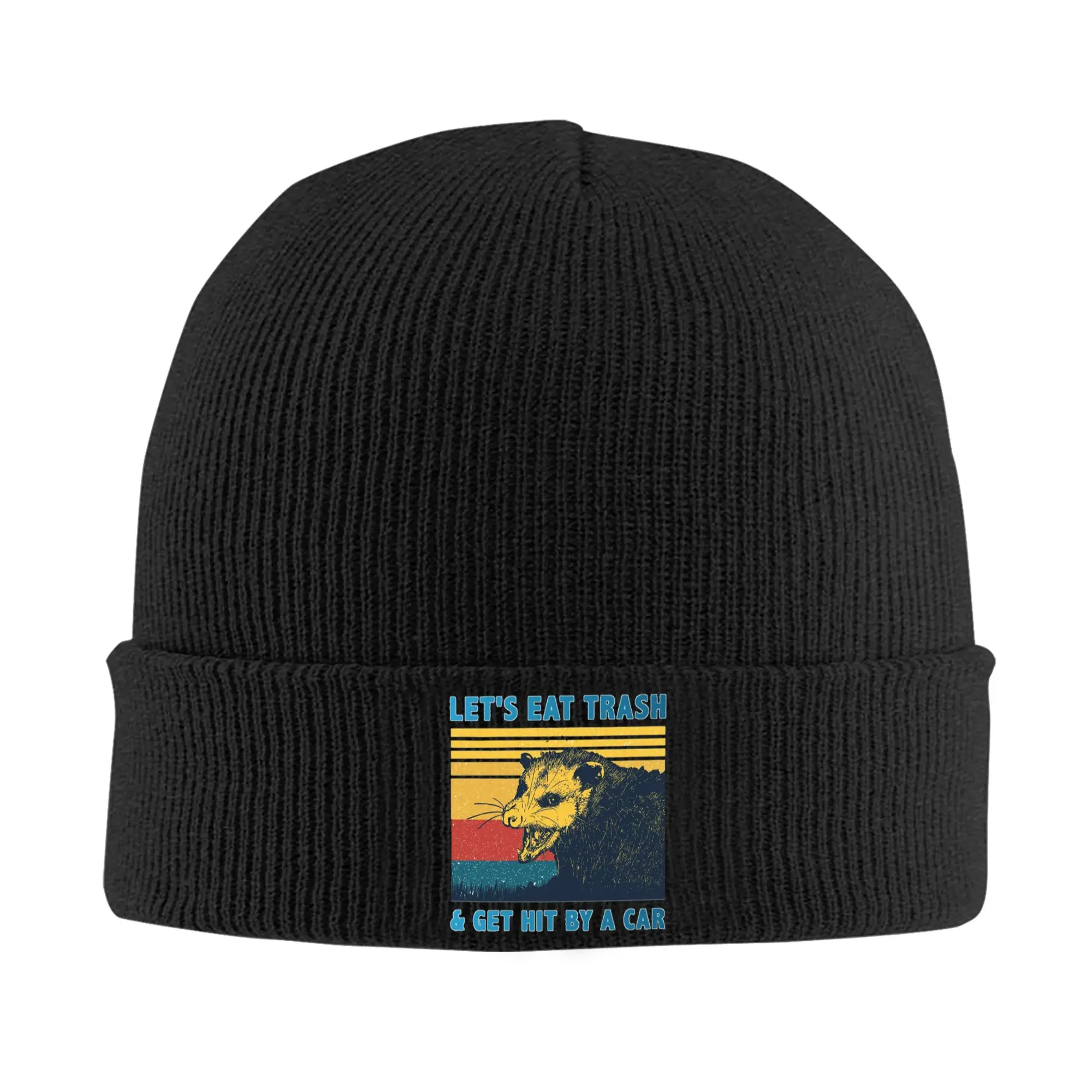 Let's Eat Trash Get Hit By A Car Possum Lovers Winter Skullies Beanies Hat Warm Autumn Knitted Hats Bonnet Caps for Women Men
