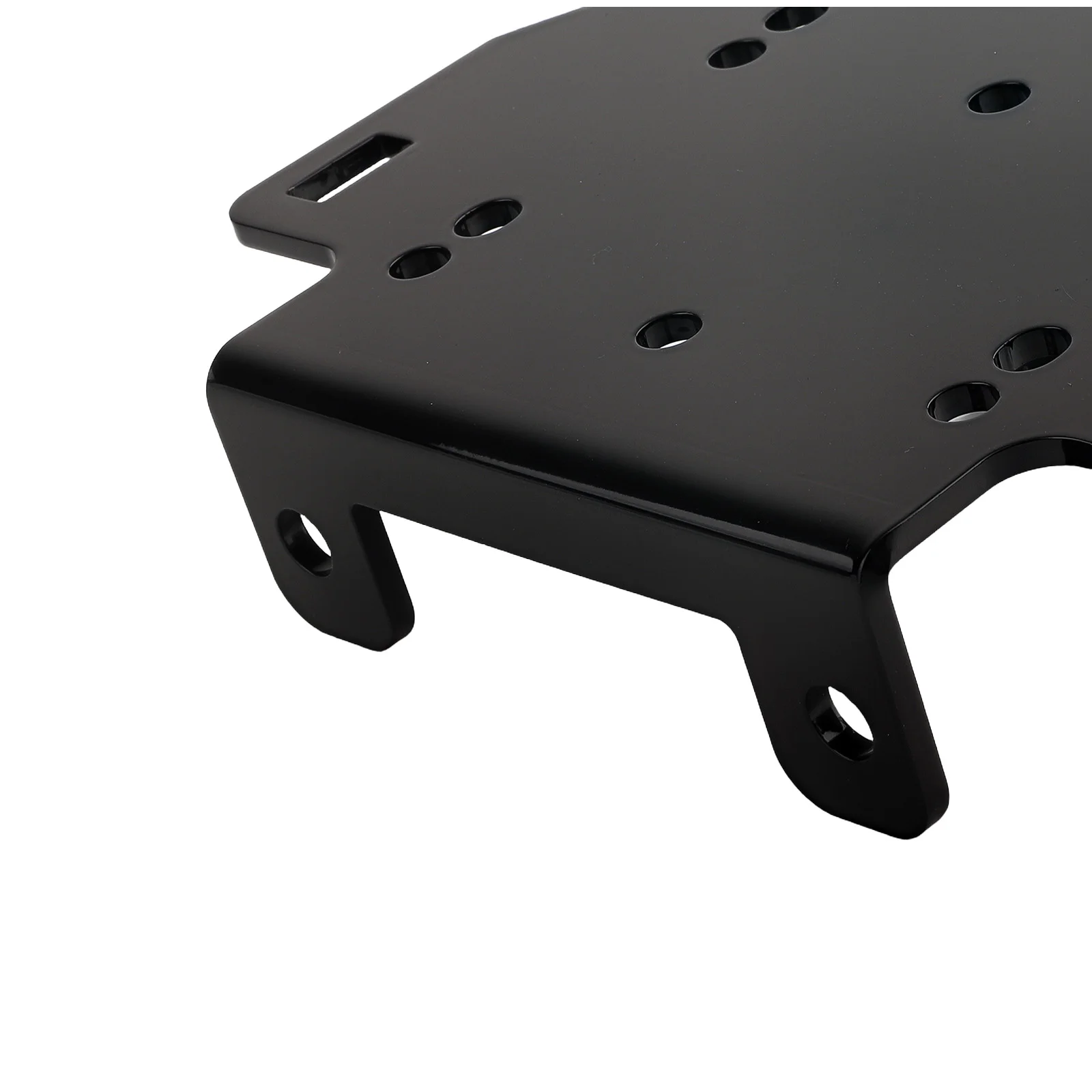 Winch Mount Brackets Kit Black For Yamaha Grizzly 700 2016-24 ATV Heavy-Duty