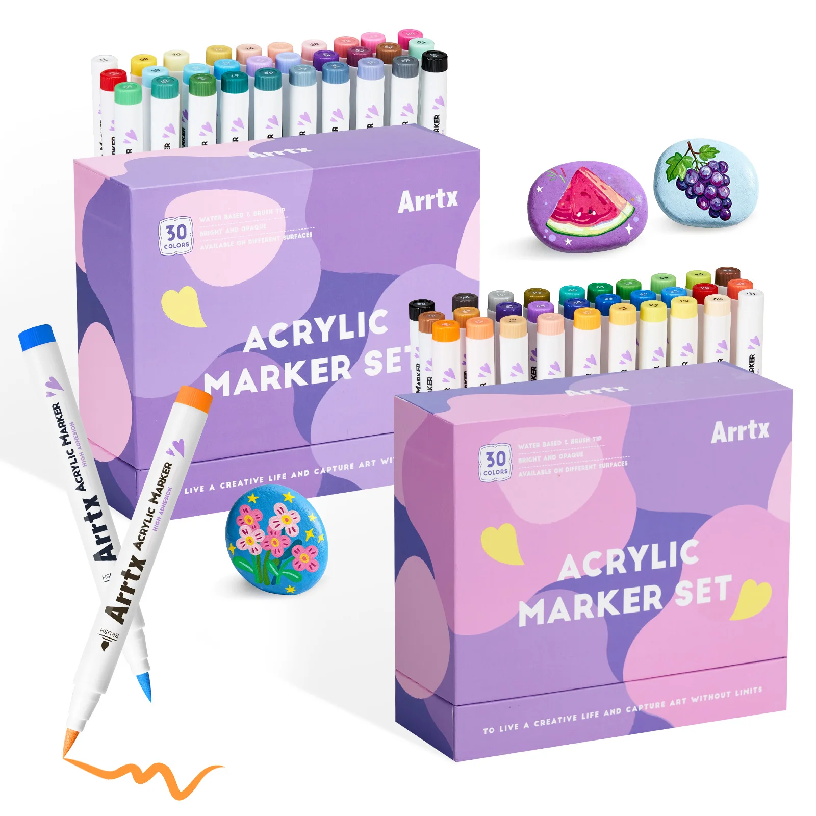 

Акриловые ручки для покраски Arrtx, маркеры для покраски камня, стекла, пасхального яйца, дерева и ткани на водной основе