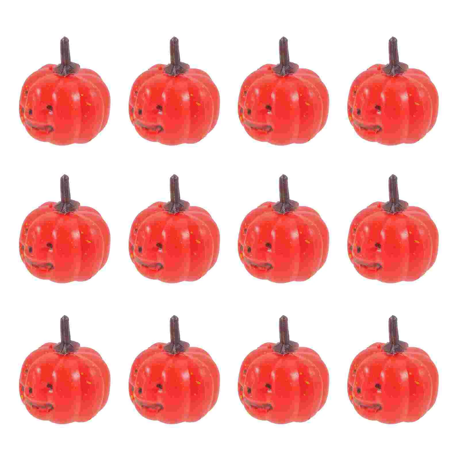 16 Pcs Artificial Pumpkin Halloween Decor Simulation Pumpkins Flash Kitchen Plastic Small Fake Thanksgiving Day Realistic