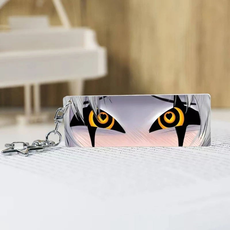 Game The Freak Circus Pierrot Cosplay Keychain Acrylic Eye Keyring Key Chain Bag Accessories Ornament Decoration Props