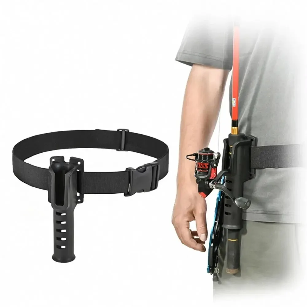 Verstellbarer Angelrutenhalter mit Gürtelclip und Schloss, Tragbare Angelausrüstung, Abnehmbarer Hüftgurt für Freihändiges Angeln – Detail 4