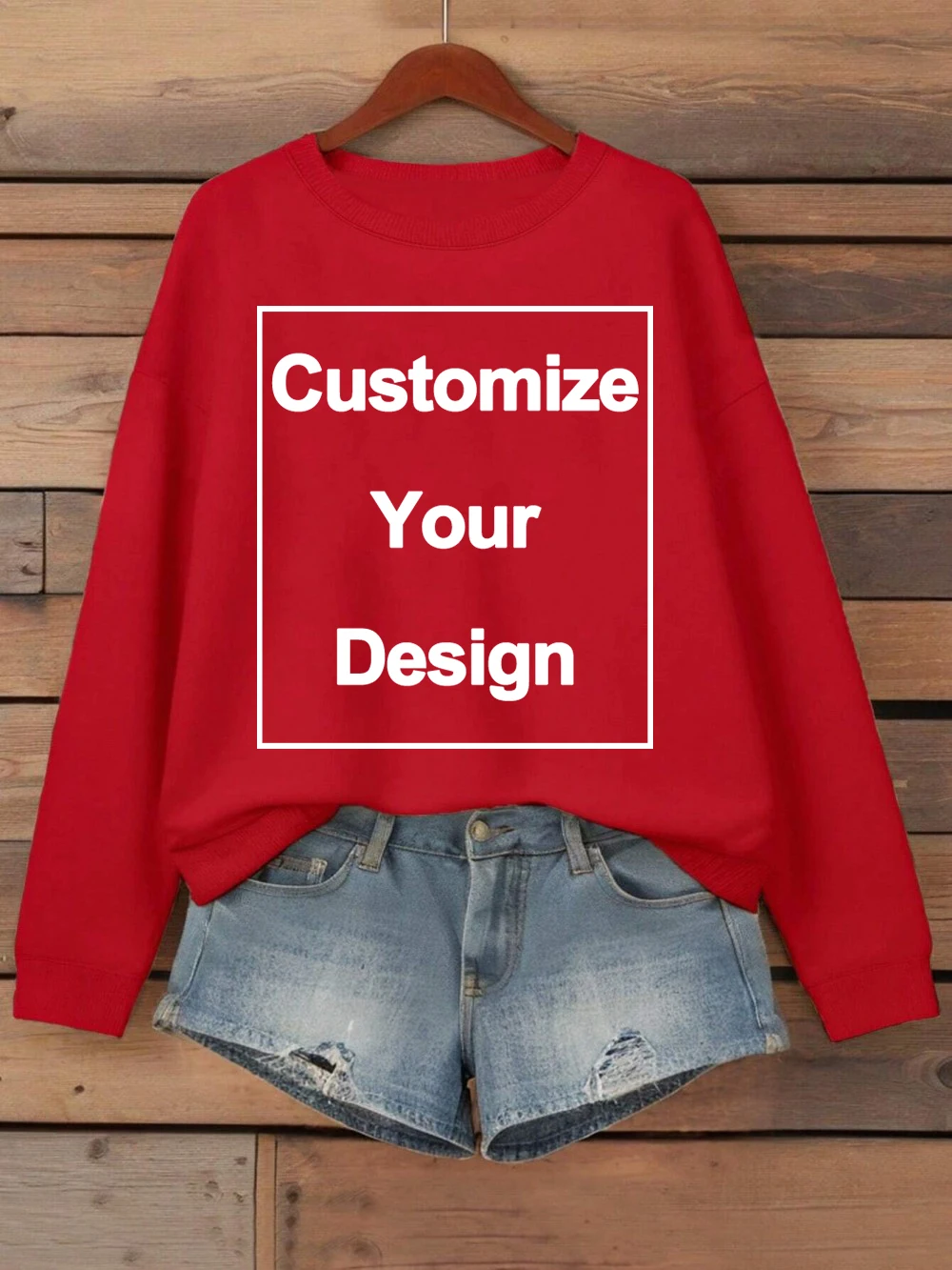 

Custom The Logo Pattern Womens Sweatshirts Winter Warm DIY Hoodies Casual Crewneck Fleece Pullovers Autumn Soft Unisex Clothing