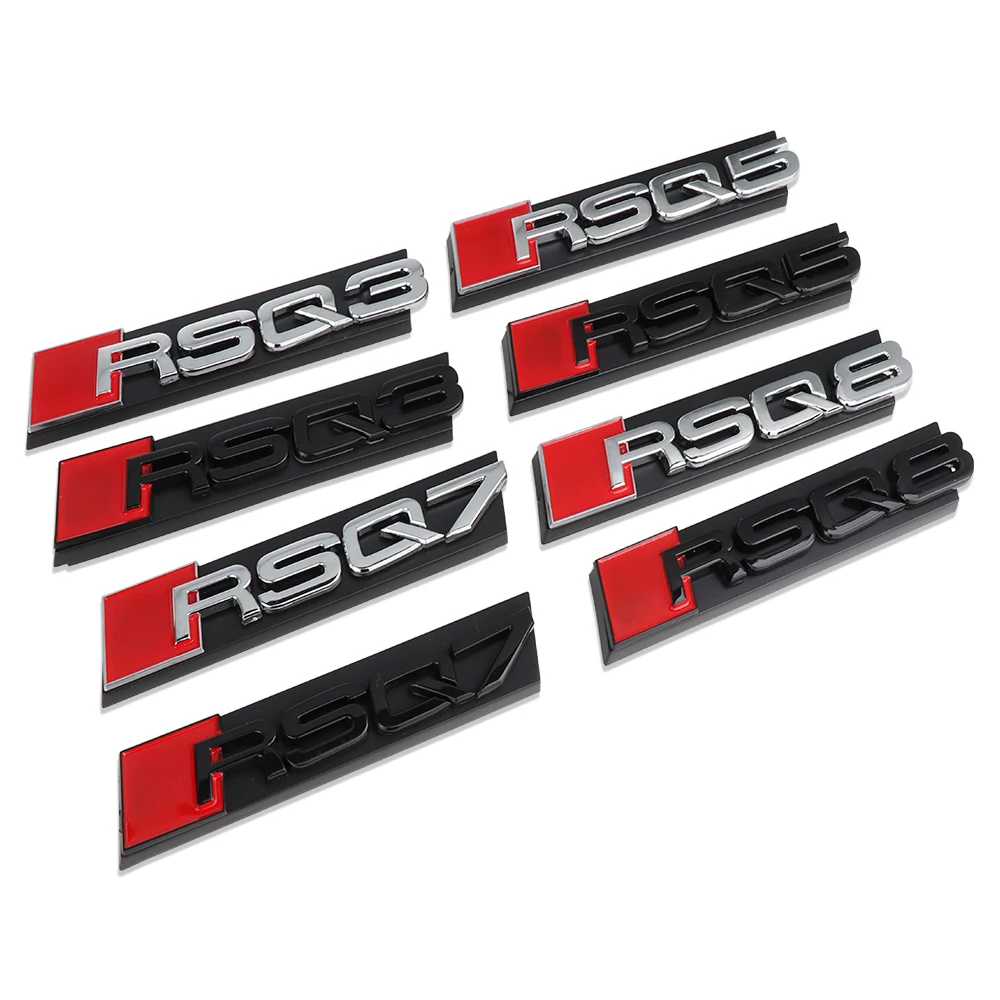 1PCS Car Front Grille Badge Decoration Plastic Sticker Exterior Modification Valve Cap For Audi RSQ3 RSQ5 RSQ7 RSQ8 B6 B7 8P Q5