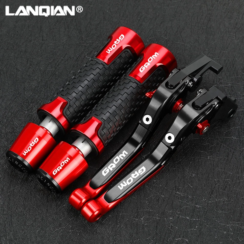 For HONDA MSX125 GROM MSX 125 2013-2023 Motorcycle Foldable Brake Clutch Levers 7/8'' 22mm Handlebar Handle Grips Ends