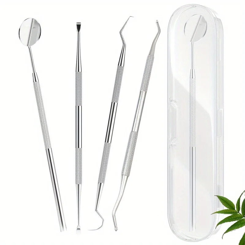 

Toothpick Cleaning Kit,Stainless Steel Toothpick Tool Portable Cleaning Tool with Mirror,Ideal for Home and Travel Use Compact