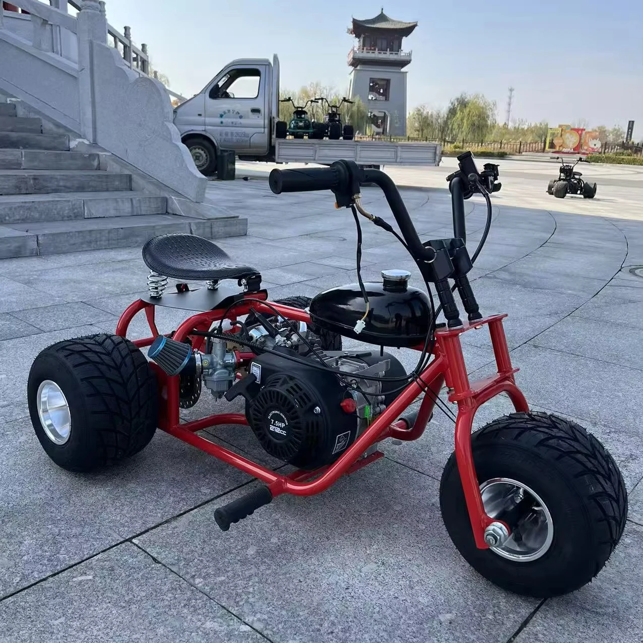 

212cc Four-stroke 7.5 Horsepower Tricycle Maximum Speed 50-60km/h Fitted with Polished Aluminium Five-inch Racing Tyres